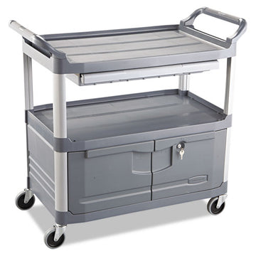Rubbermaid® Commercial Xtra Instrument Cart, 300-lb Capacity, Three-shelf, 20w X 40.63d X 37.8h, Gray freeshipping - TVN Wholesale
